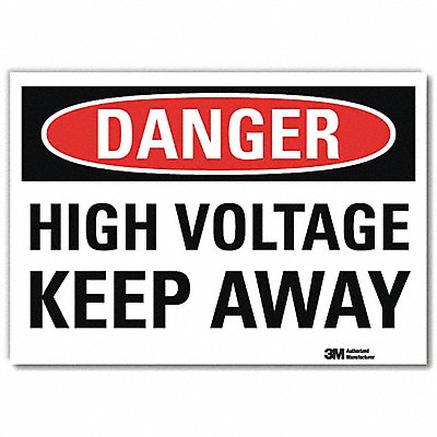 Danger Sign Self-Adhesv Mount 10inWx7inH