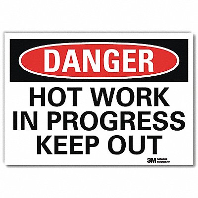 Danger Sign Slf-Adhesv Mount 14inWx10inH