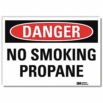Danger No Smoking Sign Propane 7x10