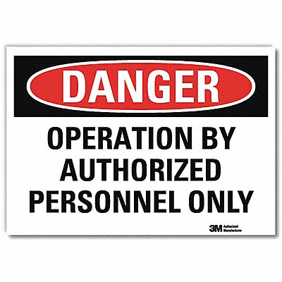 Danger Sign Self-Adhesv Mount 7inWx5inH