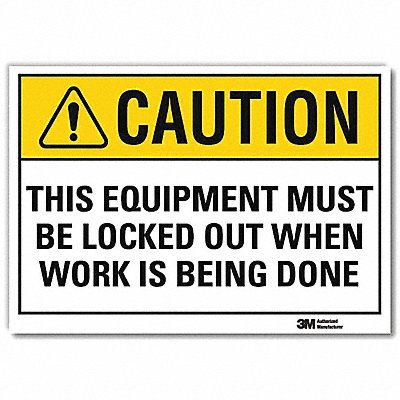 Safety Sign Text and Symbol 7in.Hx10in.W