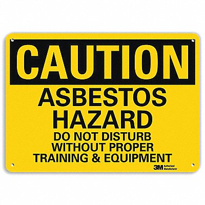 Safety Sign Asbestos Hazard 7in.H