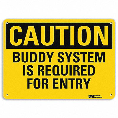 Safety Sign Buddy Systm Required 10in.H