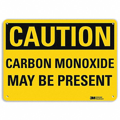 Safety Sign Carbon Monoxide Prsnt 10in.H