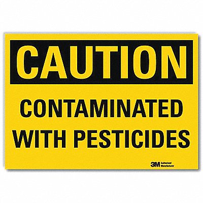 Safety Sign Cntminatd Pesticides 10in.W