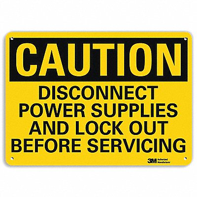 Safety Sign Disconnect Power 7in.H