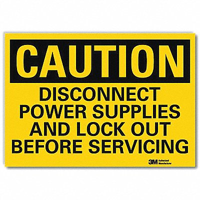 Safety Sign Disconnect Power 5in.H