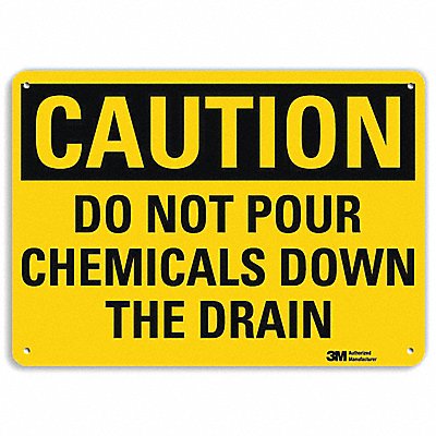 Safety Sign Not Pour Chemicals 7in.H