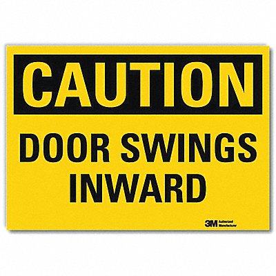 Safety Sign Door Swings Inward 14in.W