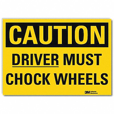 Safety Sign Driver Chock Wheels 10in.W