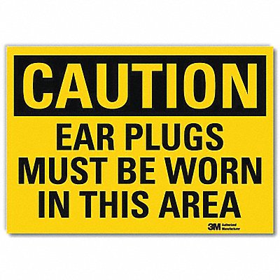 Safety Sign Ear Plugs Worn 5in.H