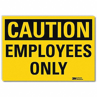 Safety Sign Employees Only 10in.Hx14in.W