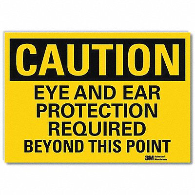 Safety Sign Eye Ear Rqrd Point 10in.W