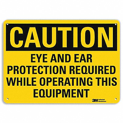 Safety Sign Eye Ear Prtctn Eqpmnt 10in.H