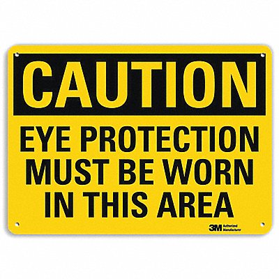Safety Sign Eye Protection Worn 10in.H