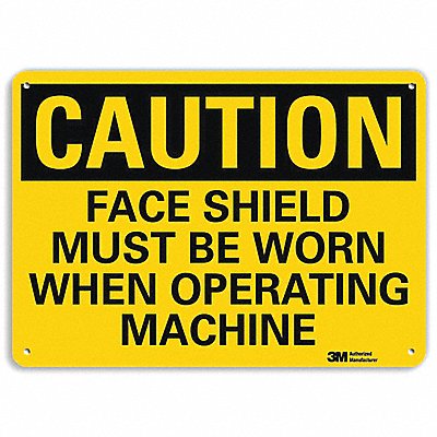Safety Sign Face Shield Worn 7in.H
