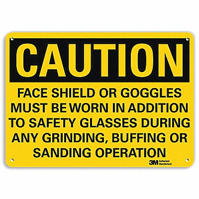 Safety Sign Face Shields Goggles 7in.H