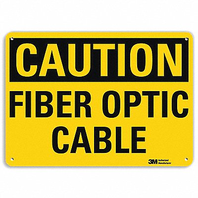 Safety Sign Fiber Optic Cable 7in.H