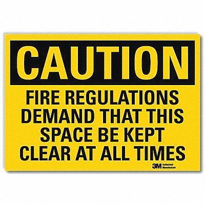 Safety Sign Self-Adhesive 10inHx14inW