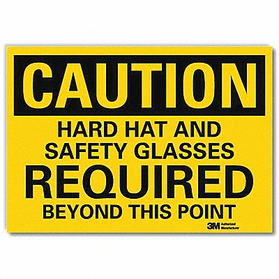 Safety Sign Hard Hat Sfety Glasses 14inW