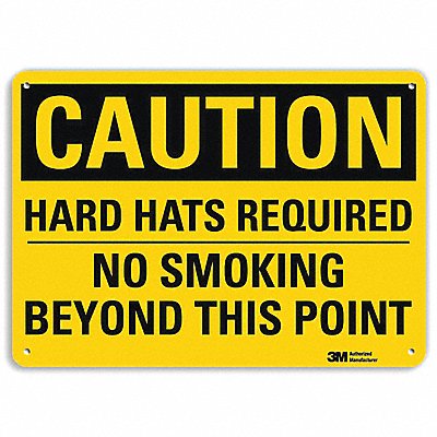 Safety Sign Hard Hats No Smoking 10in.H