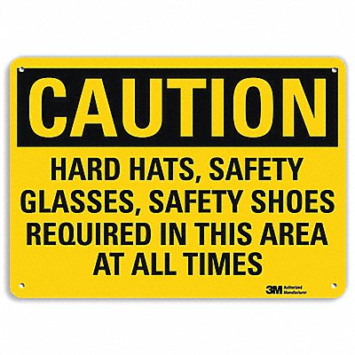 Safety Sign Hard Hats Sfety Shoes 10inH