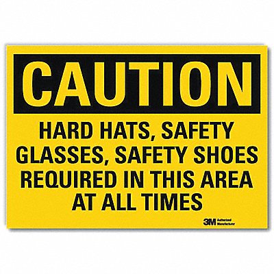 Safety Sign Hard Hats Safety Shoes 5inH