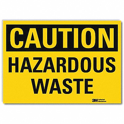 Safety Sign Hazardous Waste 5in.H