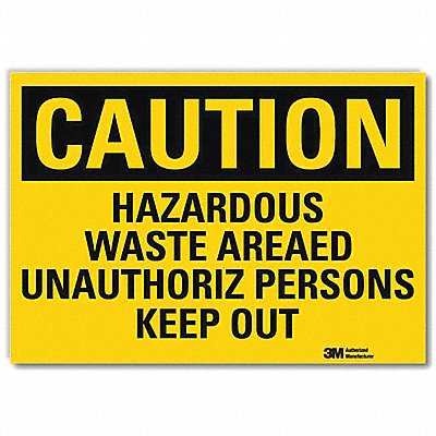 Safety Sign Hzrdous Wste Keep Out 14inW