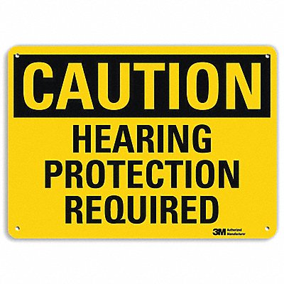Safety Sign Hearing Protection 7in.H