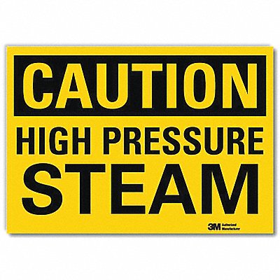 Safety Sign High Pressure Steam 10in.W