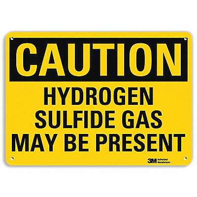 Safety Sign Hydrogen Sulfide Gas 10in.H