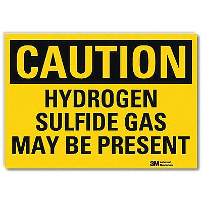 Safety Sign Hydrogen Sulfide Gas 14in.W