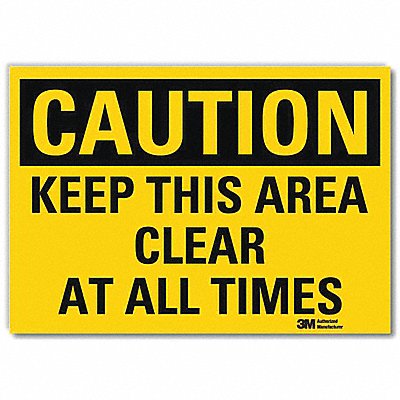 Safety Sign Keep Area Clr All Tms 10in.W