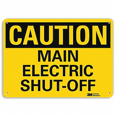 Safety Sign Main Electric Shut-Off 10inH