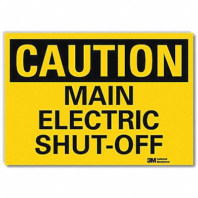 Safety Sign Main Electric Shut-Off 10inW