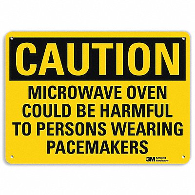 Safety Sign Microwave Oven Caution 7in H