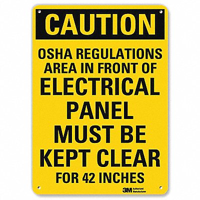 Safety Sign Electrical Panel Eng 7 in W