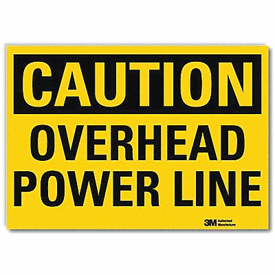 Safety Sign Overhead Power Line 5 in H
