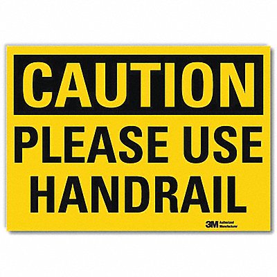 Safety Sign Please Use Handrail 10 in W