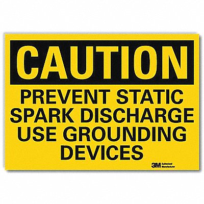 Safety Sign Prevent Static Spark 14 in W