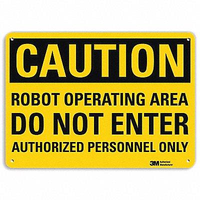 Safety Sign Robot Operating Area 10 in H