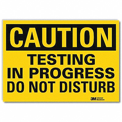 Safety Sign Testing In Progress 10 in W