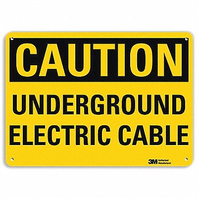 Safety Sign Underground Cable 7 in H