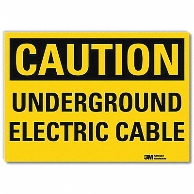 Safety Sign Underground Cable 14 in W
