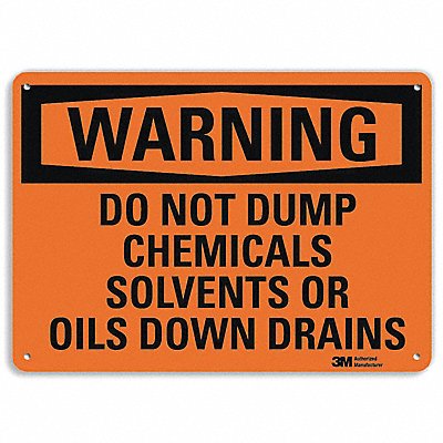 Warning Sign Do Not Dump Chemicals 7in H