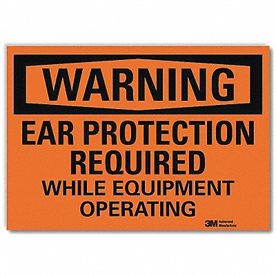 Warning Sign Black/Orange Surface 14in W