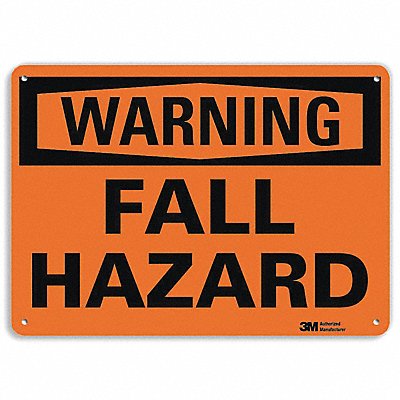 Warning Sign Fall Hazard 7in H x 10in W
