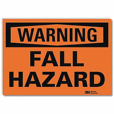 Warning Sign Fall Hazard Surface 7 in H