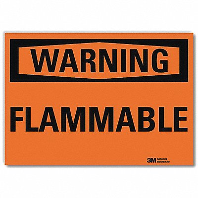 J7197 Warning Sign Flammable Blck/Orange 14inW